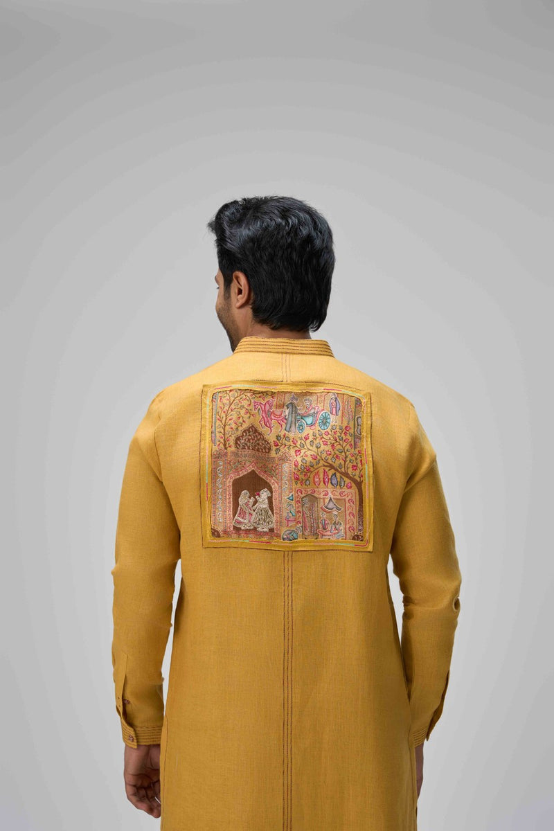 Yellow Kurta Set Traditional Embroidery