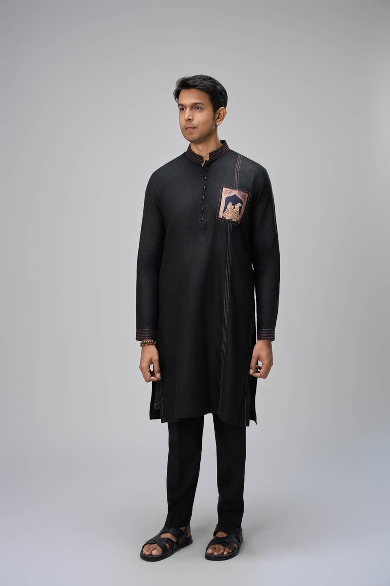 Black Kurta with Embroidery