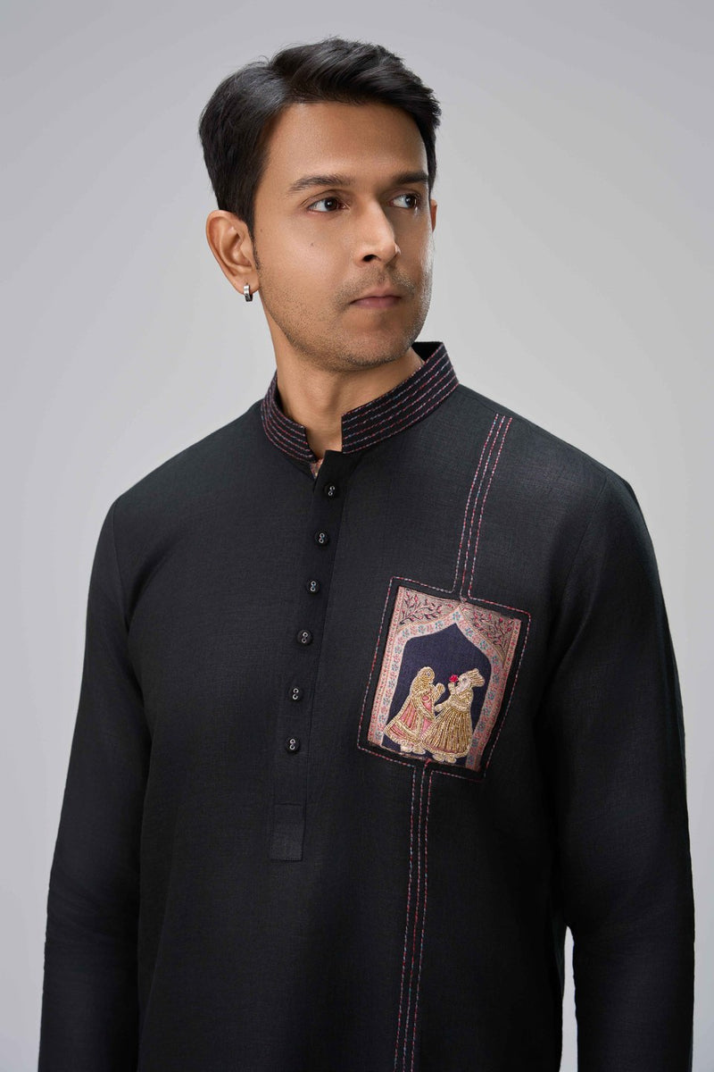 Black Kurta with Embroidery