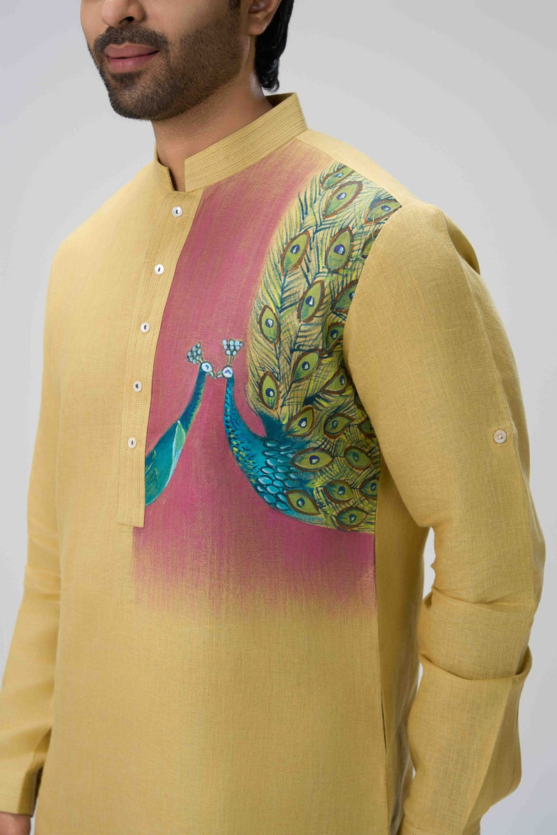 Yellow Kurta Set with Embroidery