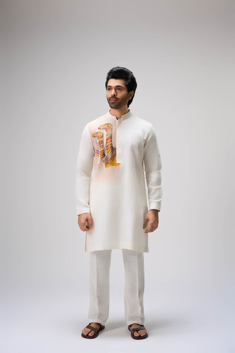 White Kurta Set with Embroidery