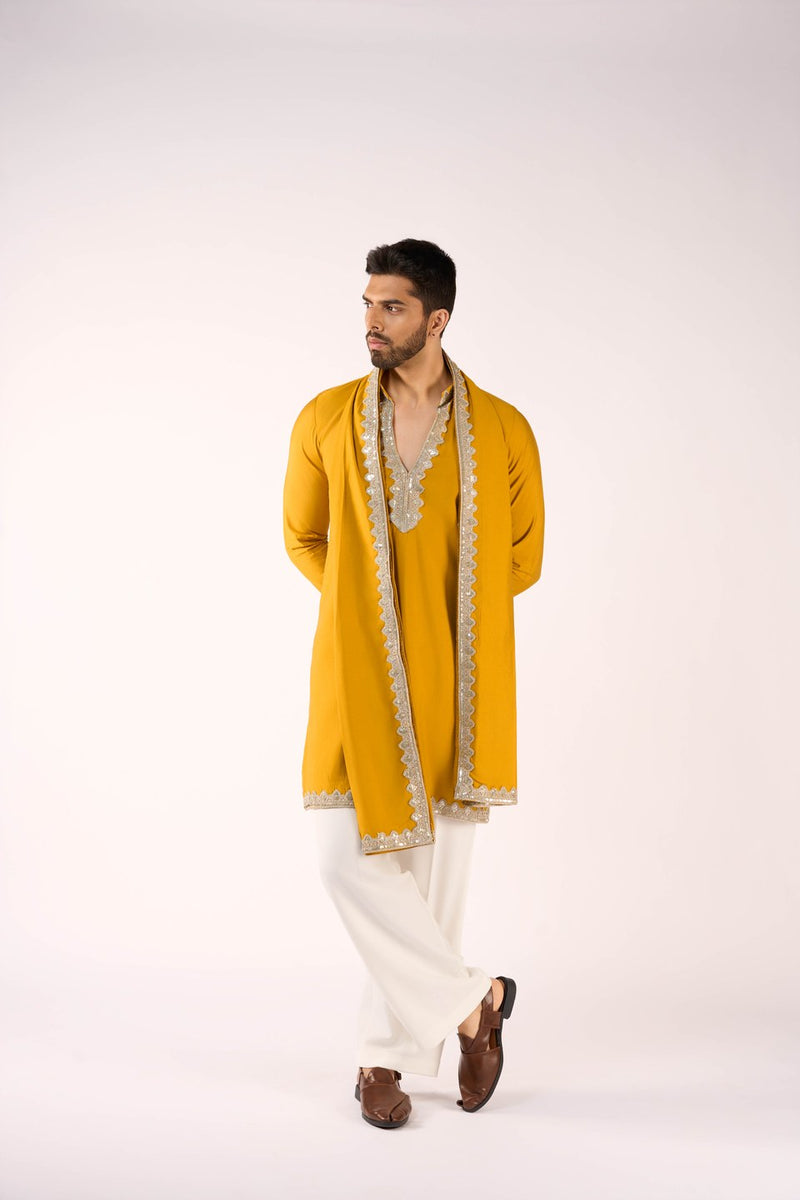 Yellow Kurta Embroidered Detail
