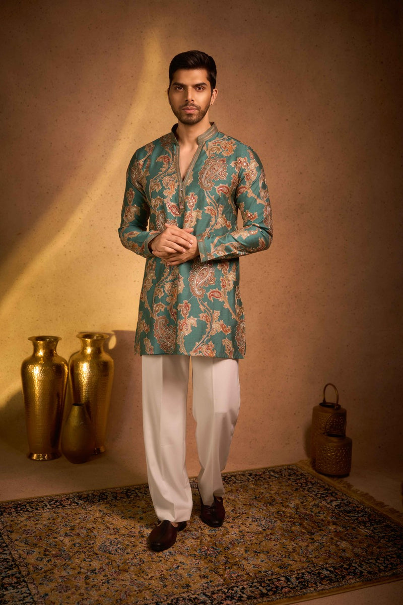 Green Kurta Set Printed