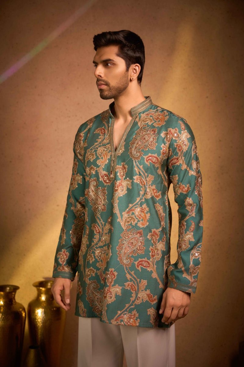 Green Kurta Set Printed