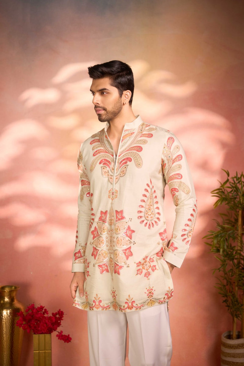 Cream Kurta Printed Design