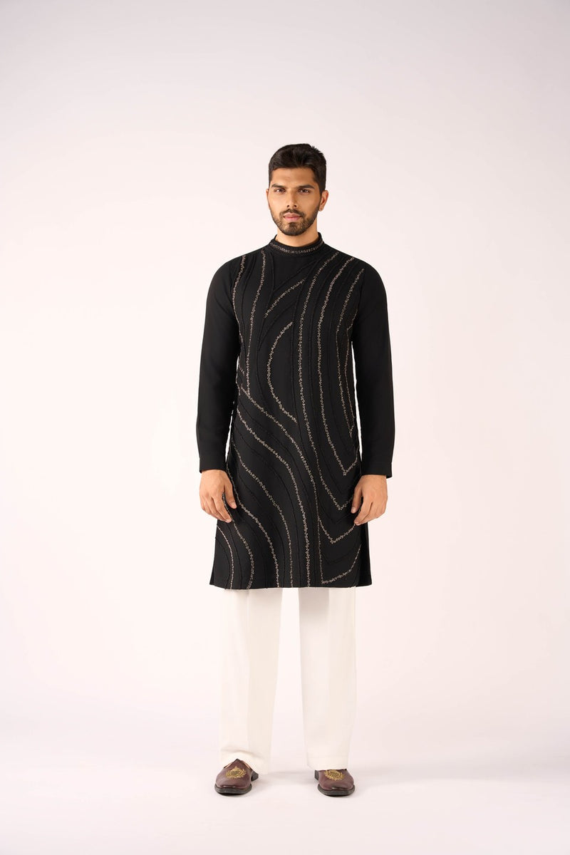 Black Kurta Set Embroidered