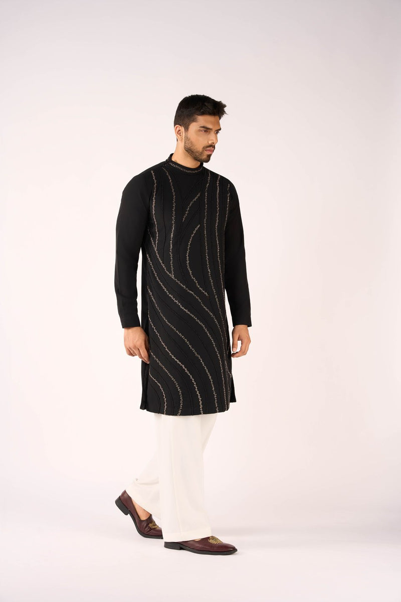 Black Kurta Set Embroidered