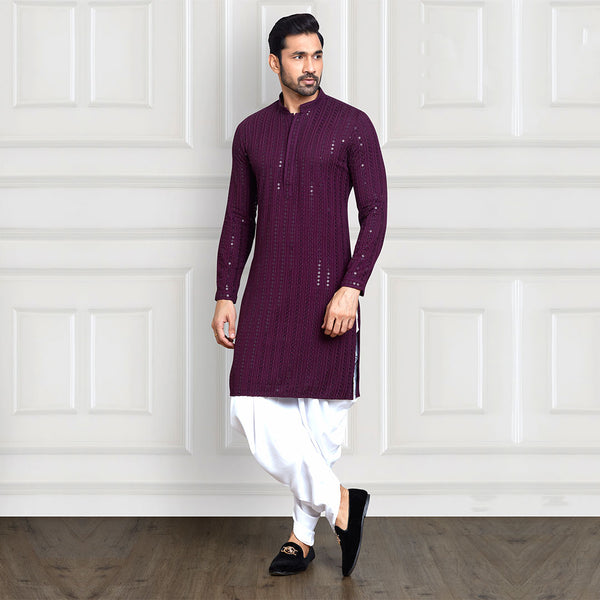 Lavender Royal  Long Purple Kurta Set