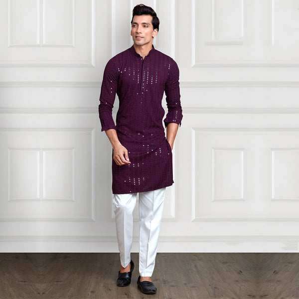 Purple Royal  Long Kurta for Men