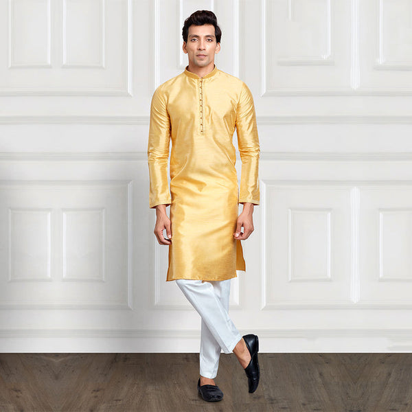 Timeless Yellow and White Kurta Pant Set