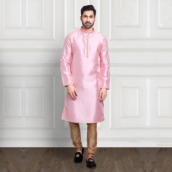 Light Pink and Copper Contrast Ethnic Wear