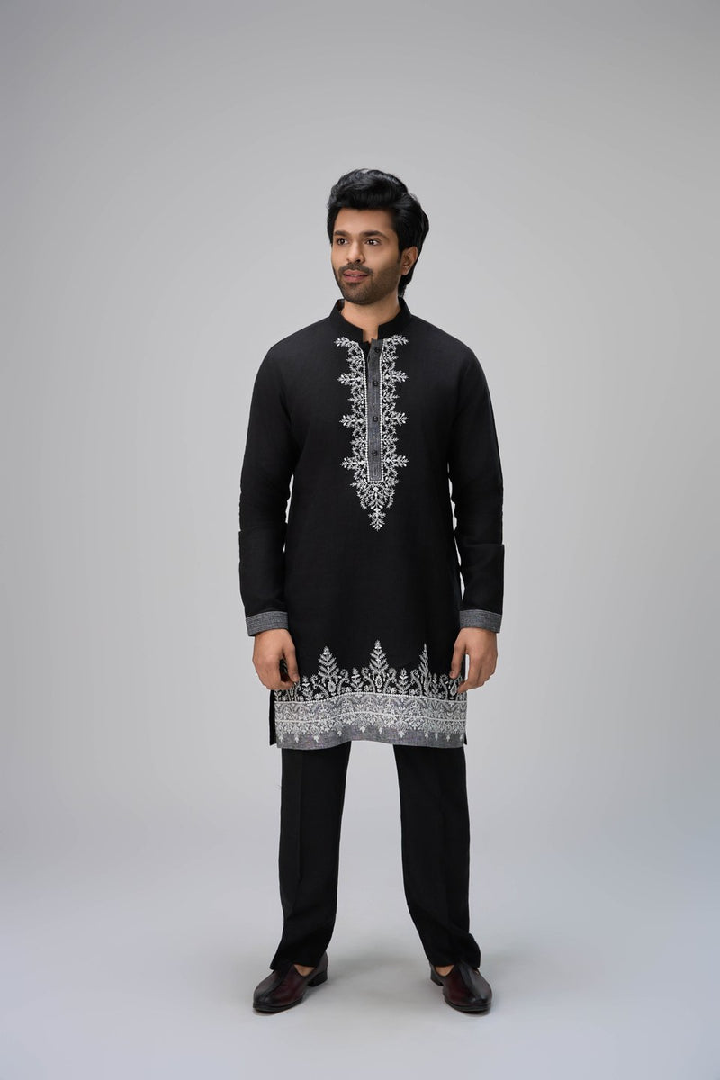 Black Kurta Ethnic Style Embroidery