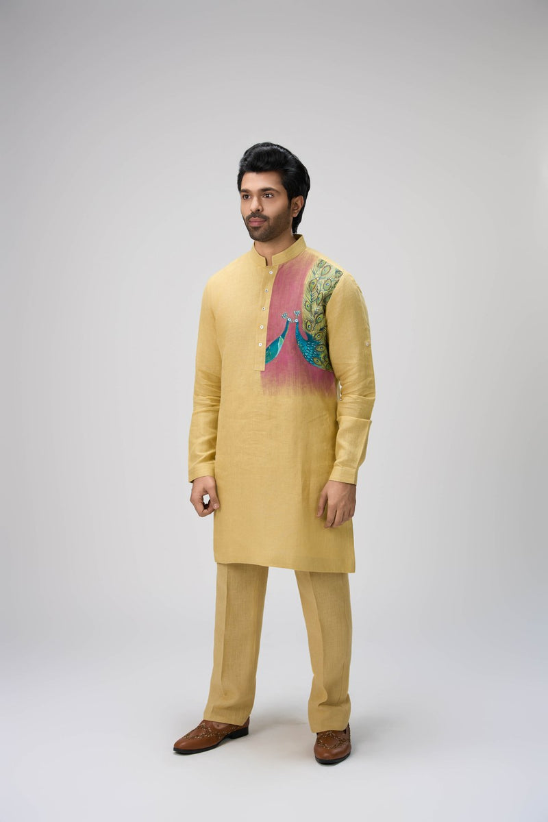 Yellow Kurta Set with Embroidery