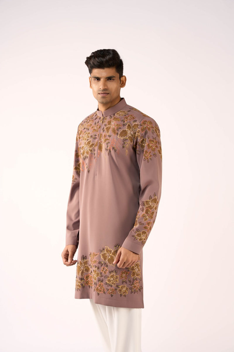 Brown Kurta with Embroidery