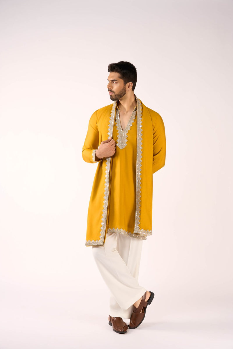 Yellow Kurta Embroidered Detail