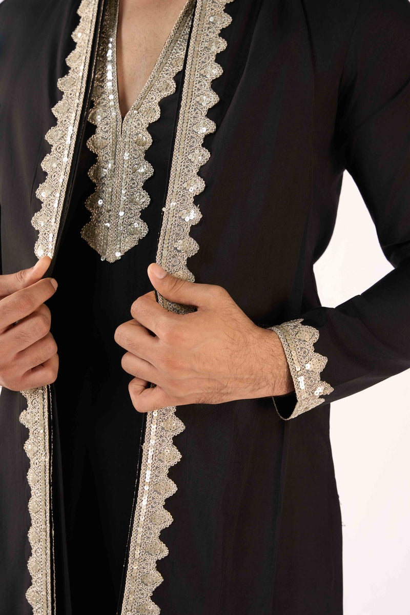Black Kurta Set Embroidered