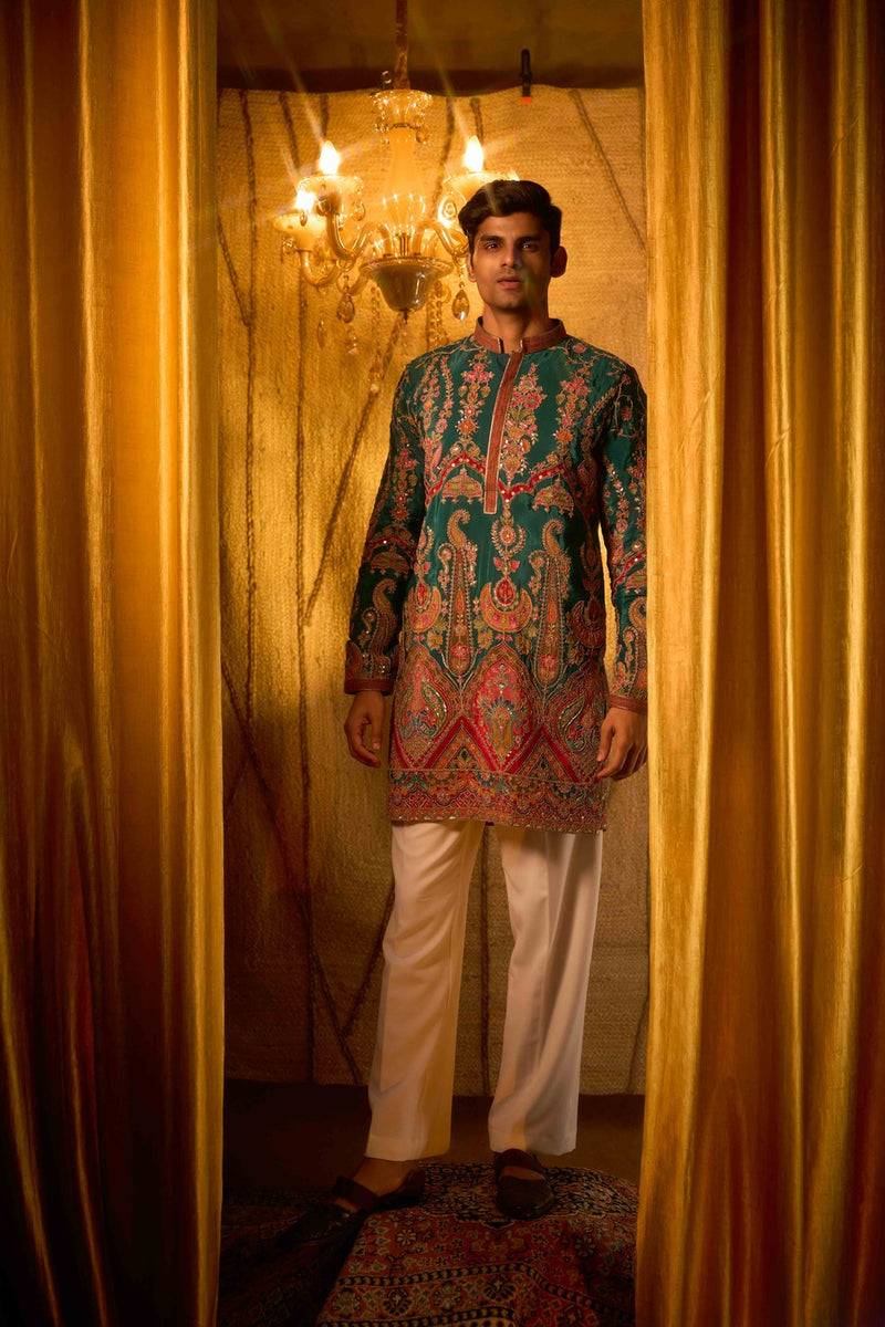 Multicolor Kurta Set Embroidered