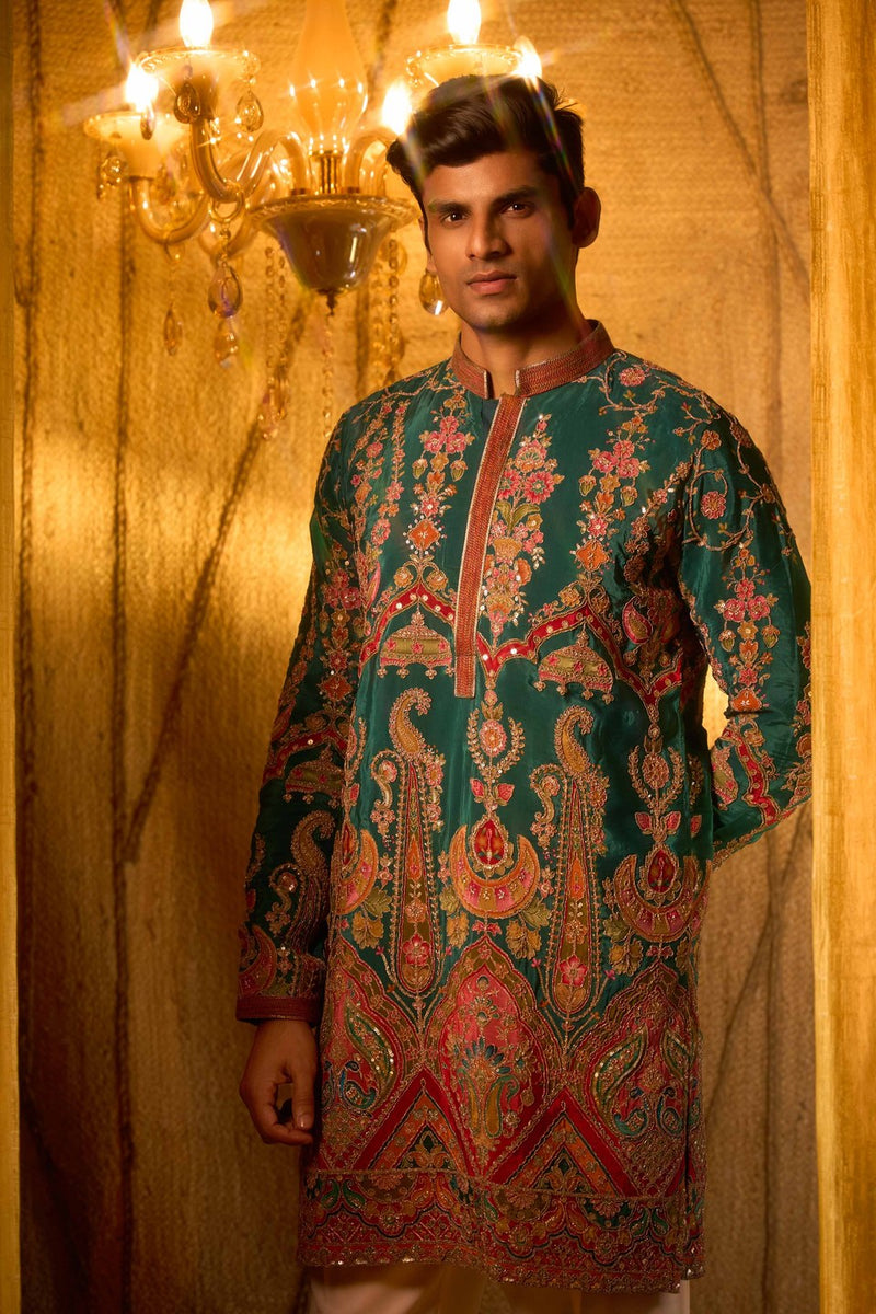 Multicolor Kurta Set Embroidered