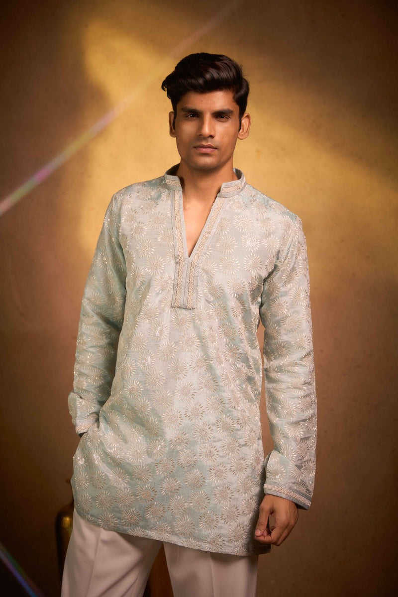 Light Green Kurta Embroidered