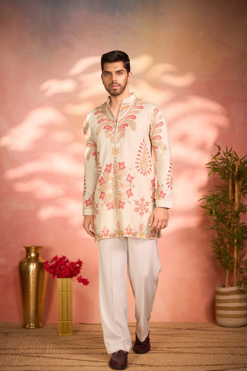 Cream Kurta Printed Design