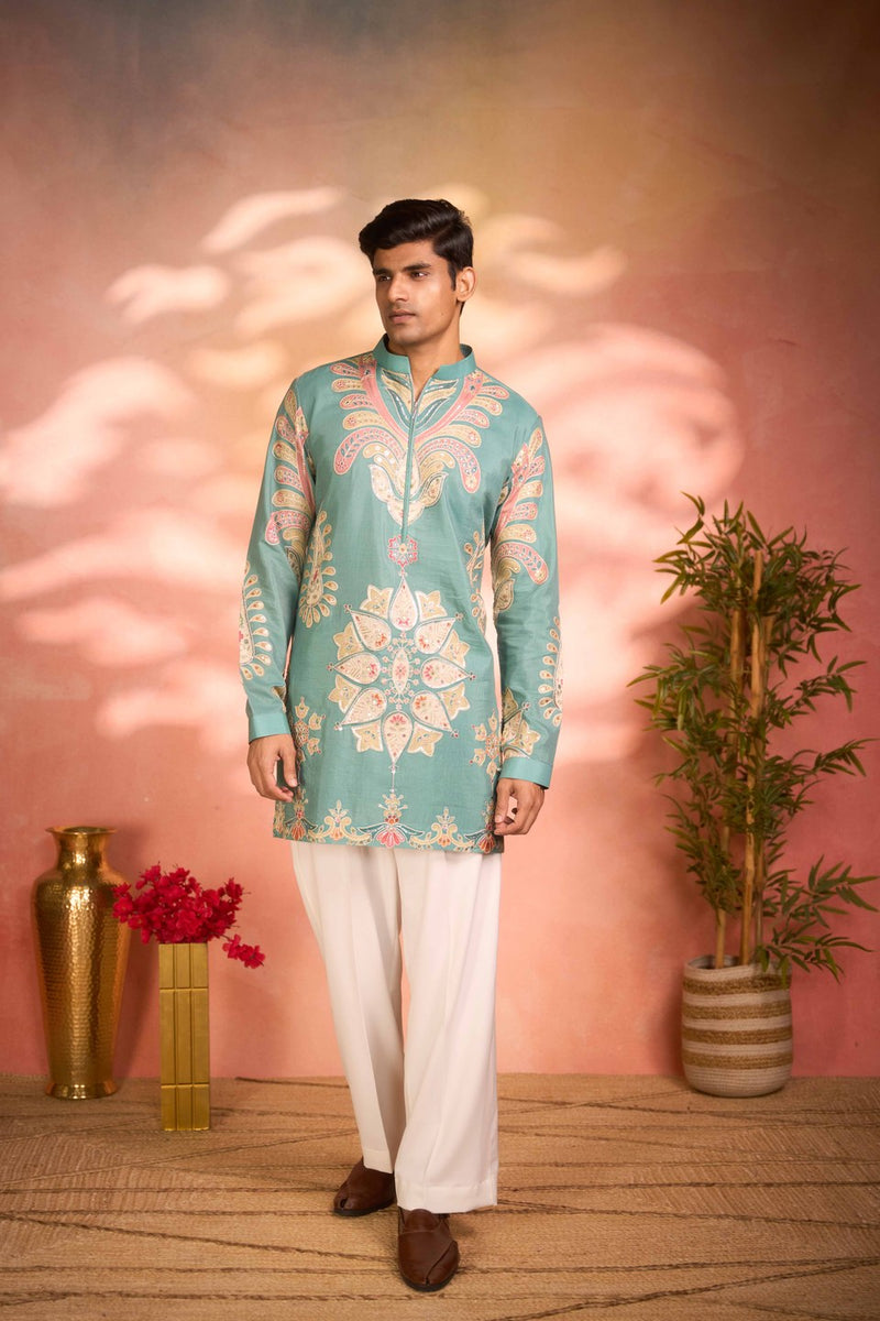 Green Kurta Print Design