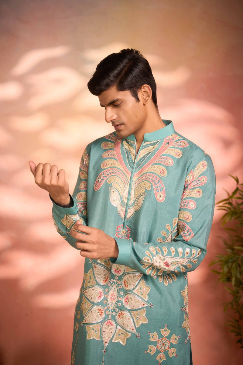 Green Kurta Print Design