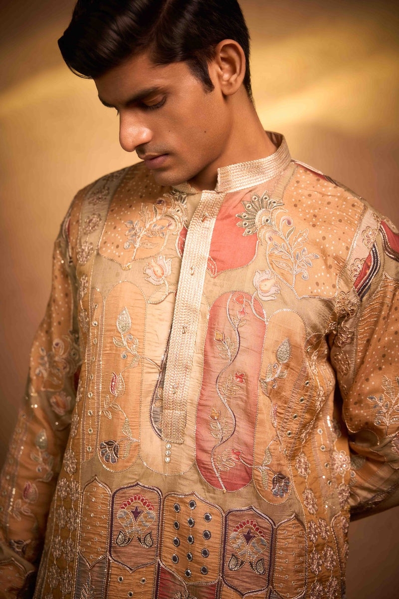 Beige Kurta Printed
