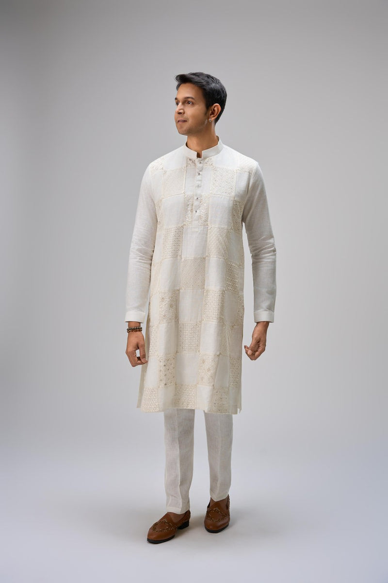 Cream Kurta Set Traditional Detailing