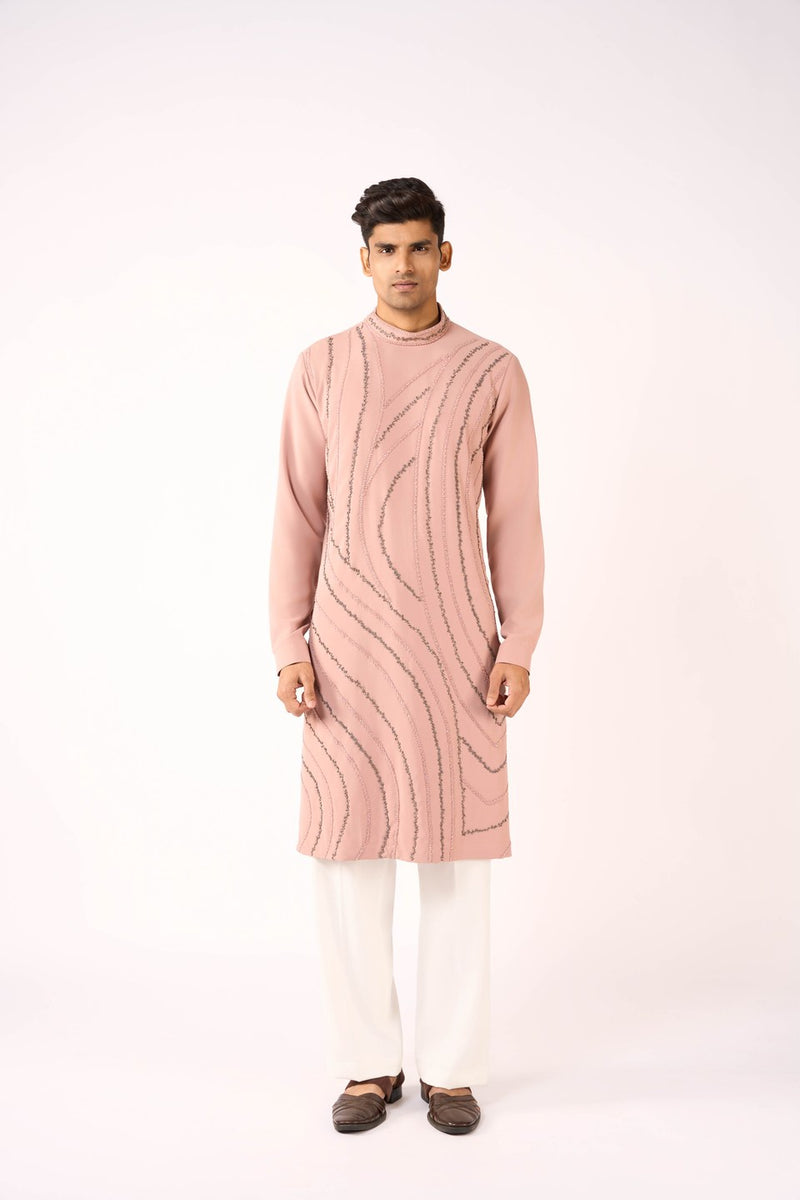 Pink Kurta Embroidered