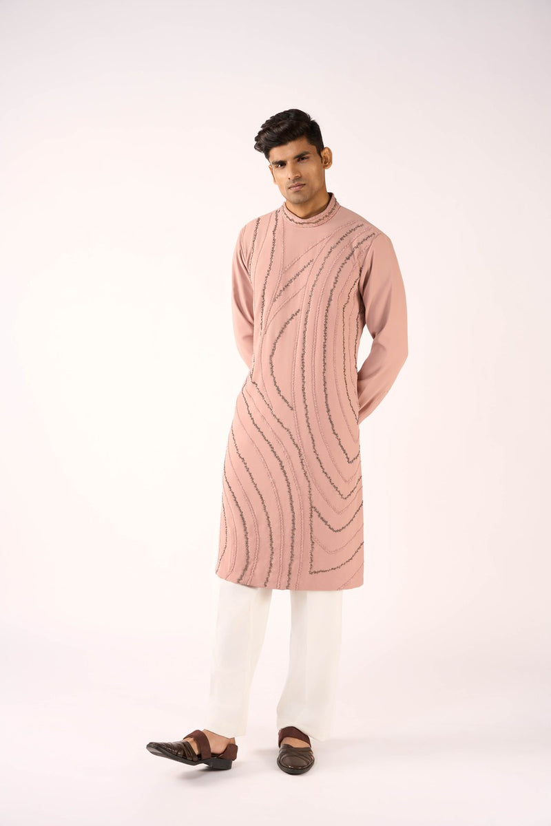 Pink Kurta Embroidered