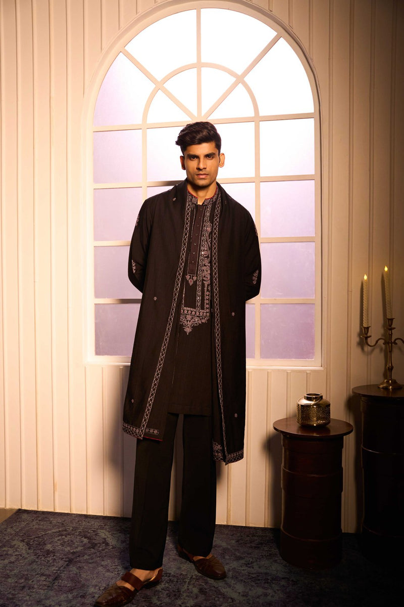 Black Kurta Set with Jacket
